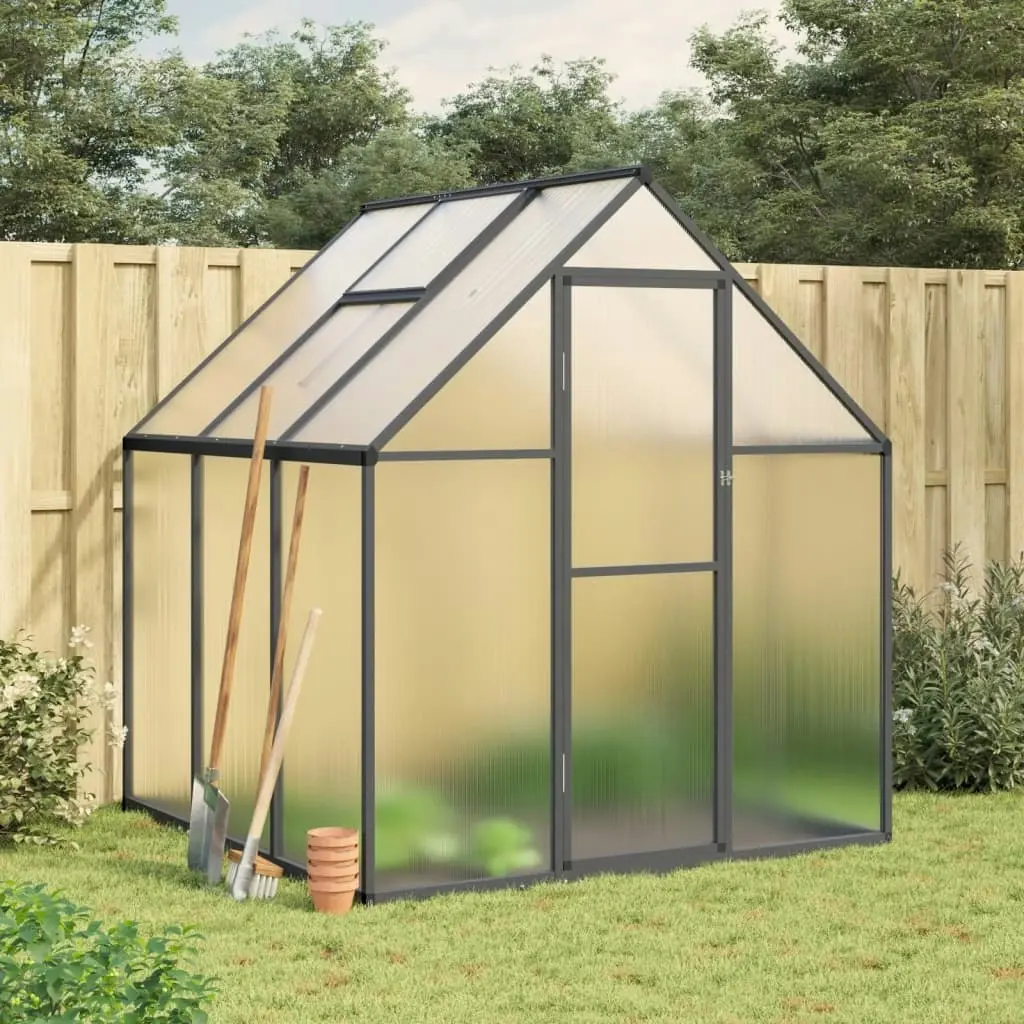 Greenhouse with Base Frame Anthracite 169x169x195 cm Aluminium 4005830