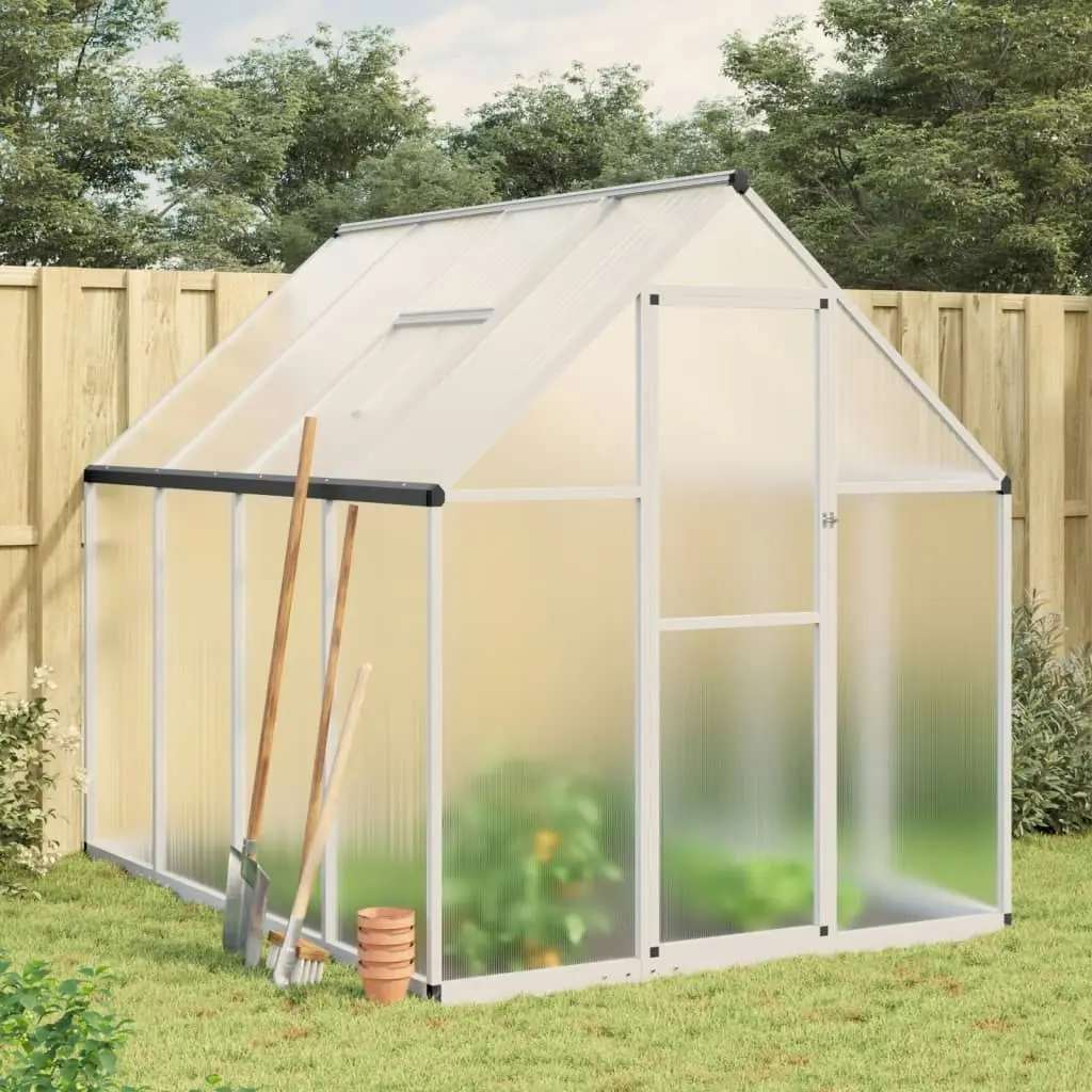 Greenhouse with Base Frame Silver 224x169x195 cm Aluminium 4005834