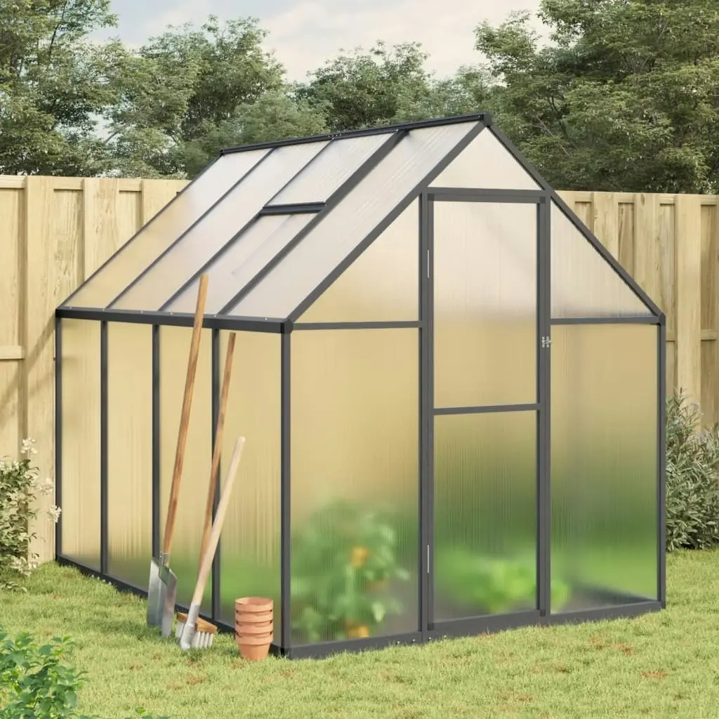 Greenhouse with Base Frame Anthracite 224x169x195 cm Aluminium 4005836