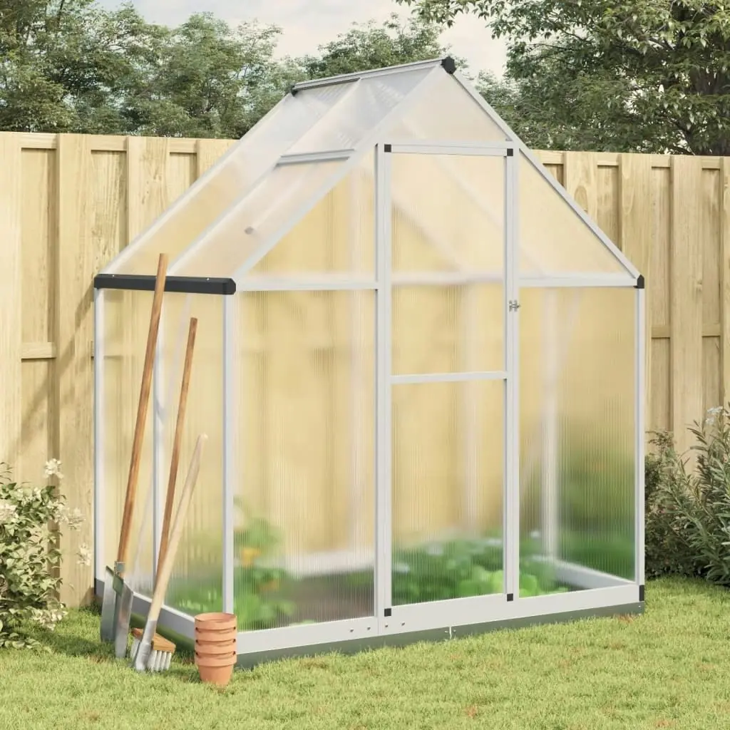 Greenhouse with Base Frame Silver 169x114x202 cm Aluminium 4005825