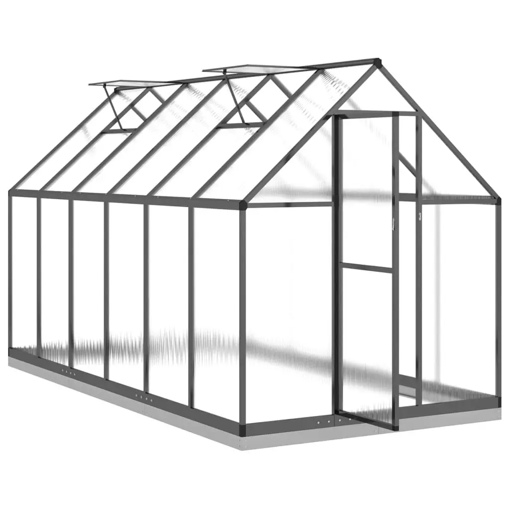 Greenhouse with Base Frame Anthracite 334x169x202 cm Aluminium 3266331