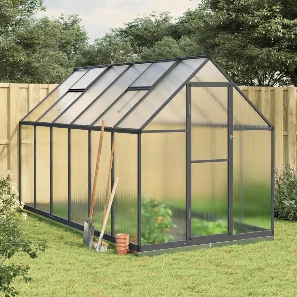 Greenhouse with Base Frame Anthracite 334x169x202 cm Aluminium 3266331