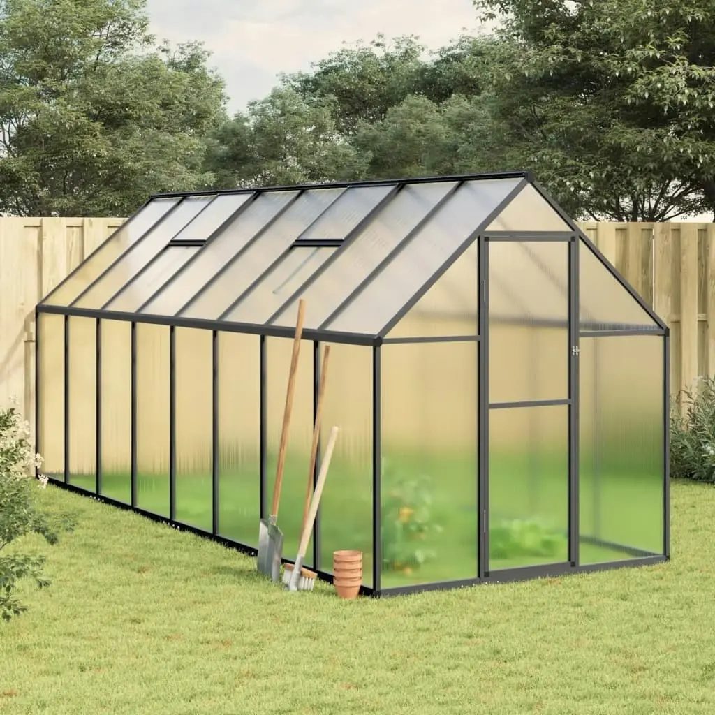 Greenhouse with Base Frame Anthracite 445x169x195 cm Aluminium 3266334