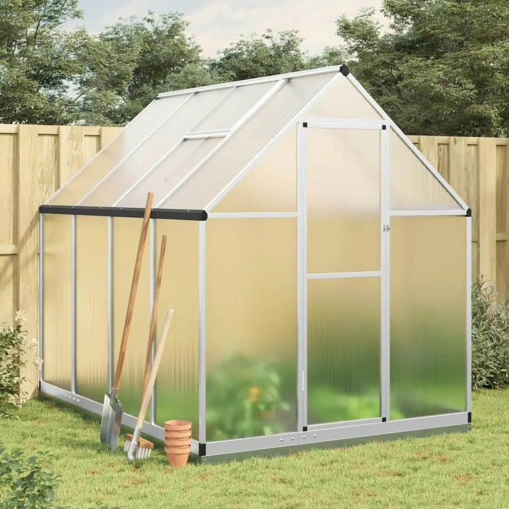 Greenhouse with Base Frame Silver 224x169x202 cm Aluminium 3266323