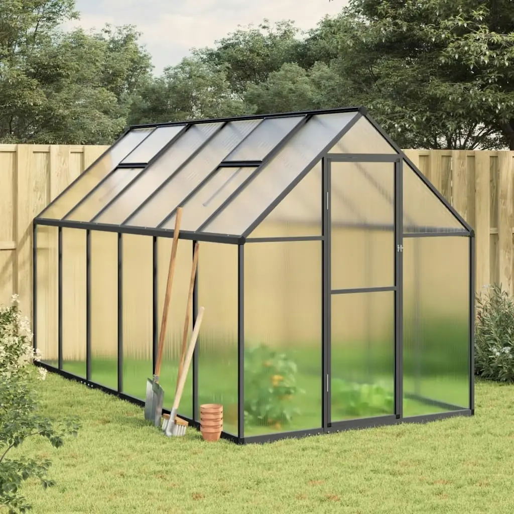 Greenhouse with Base Frame Anthracite 334x169x195 cm Aluminium 3266328