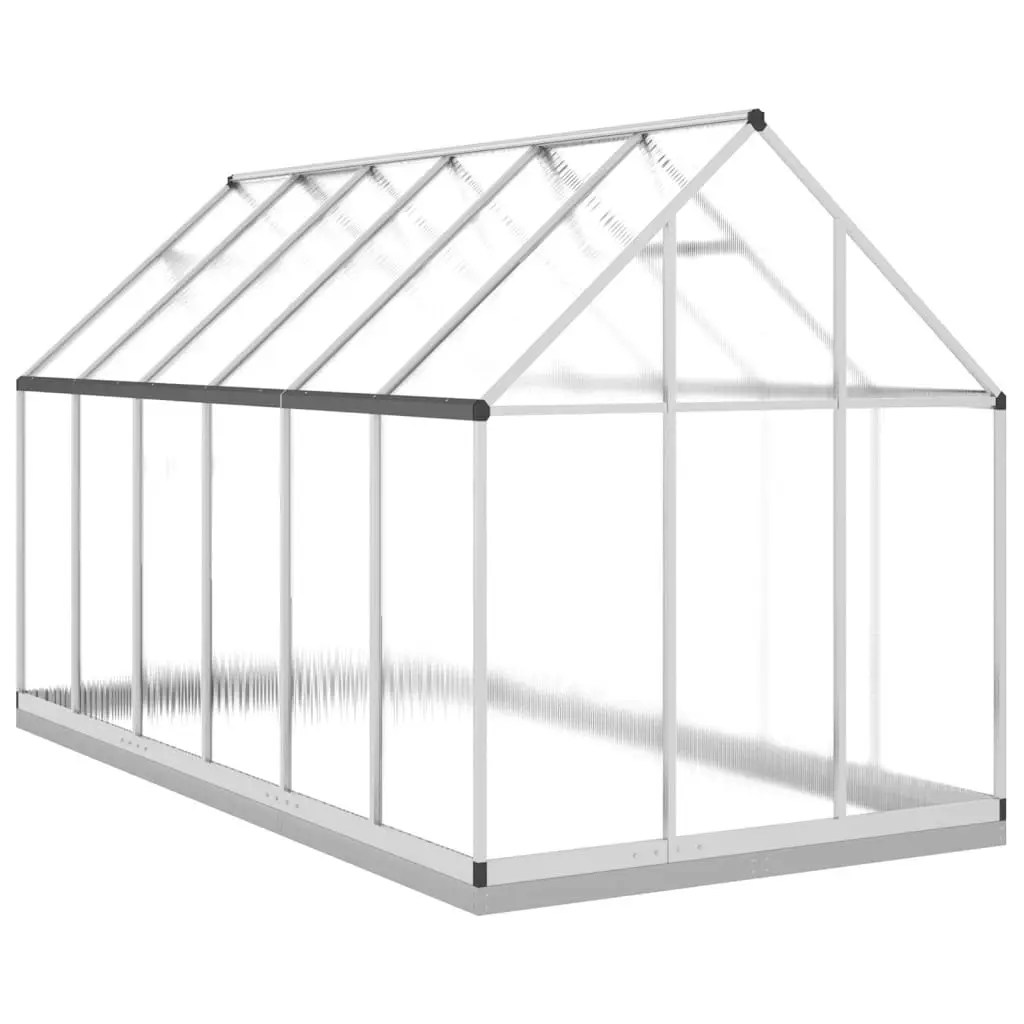 Greenhouse with Base Frame Silver 334x169x202 cm Aluminium 3266329