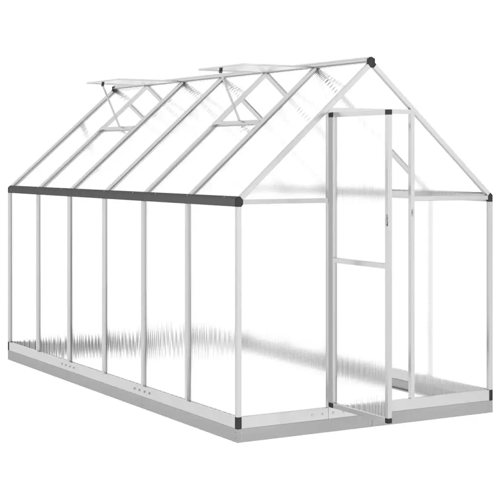 Greenhouse with Base Frame Silver 334x169x202 cm Aluminium 3266329