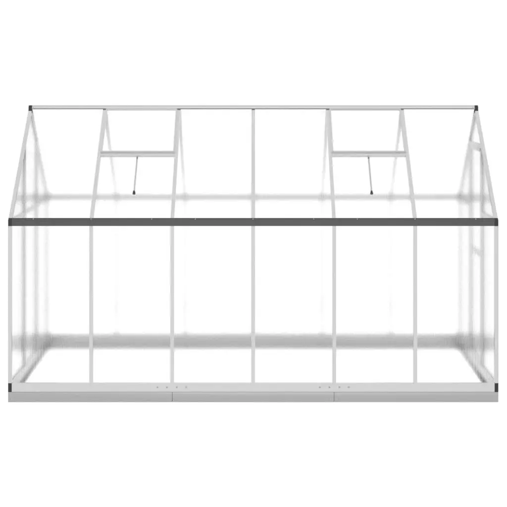 Greenhouse with Base Frame Silver 334x169x202 cm Aluminium 3266329