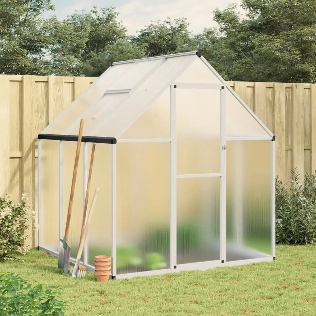 Greenhouse with Base Frame Silver 169x169x195 cm Aluminium 4005828