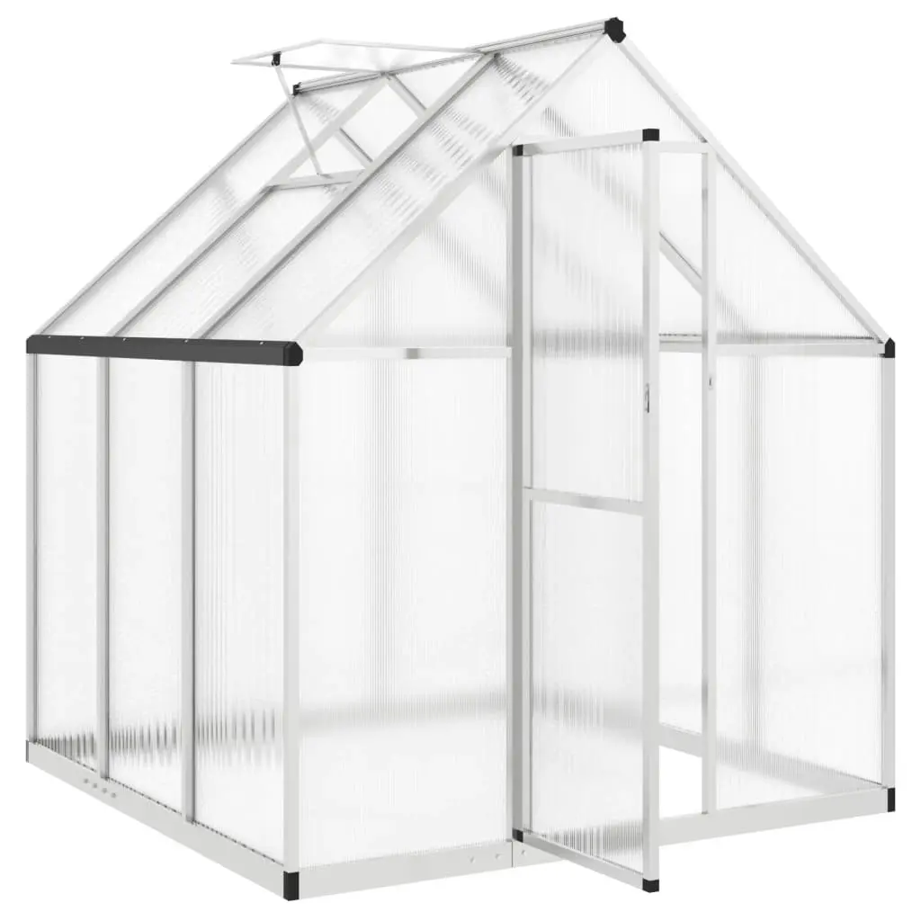 Greenhouse with Base Frame Silver 169x169x195 cm Aluminium 4005828