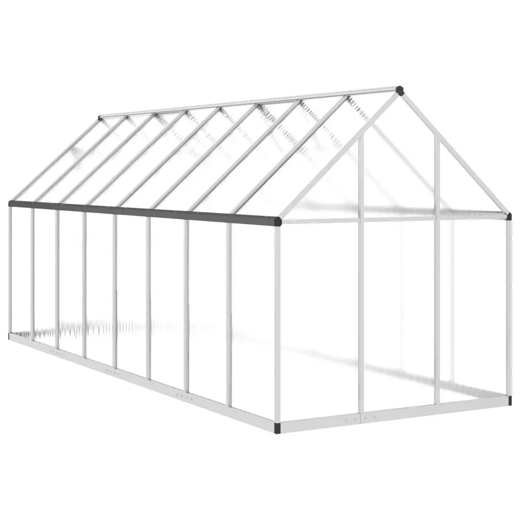 Greenhouse with Base Frame Silver 445x169x195 cm Aluminium 3266332