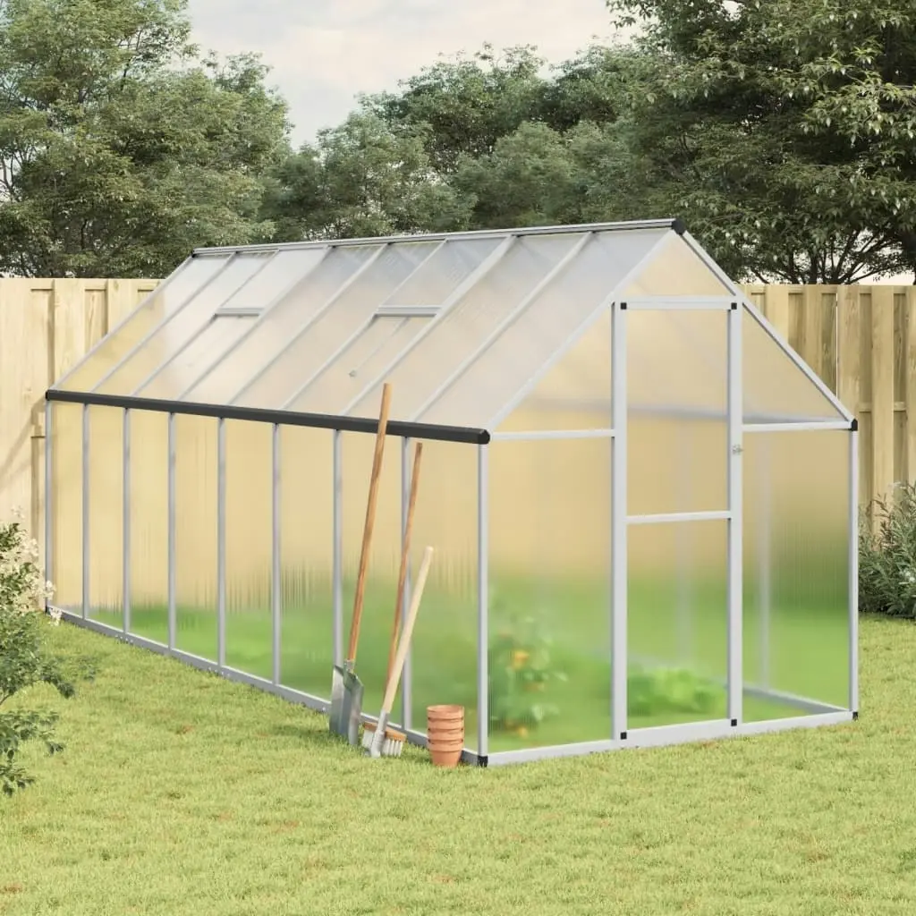 Greenhouse with Base Frame Silver 445x169x195 cm Aluminium 3266332