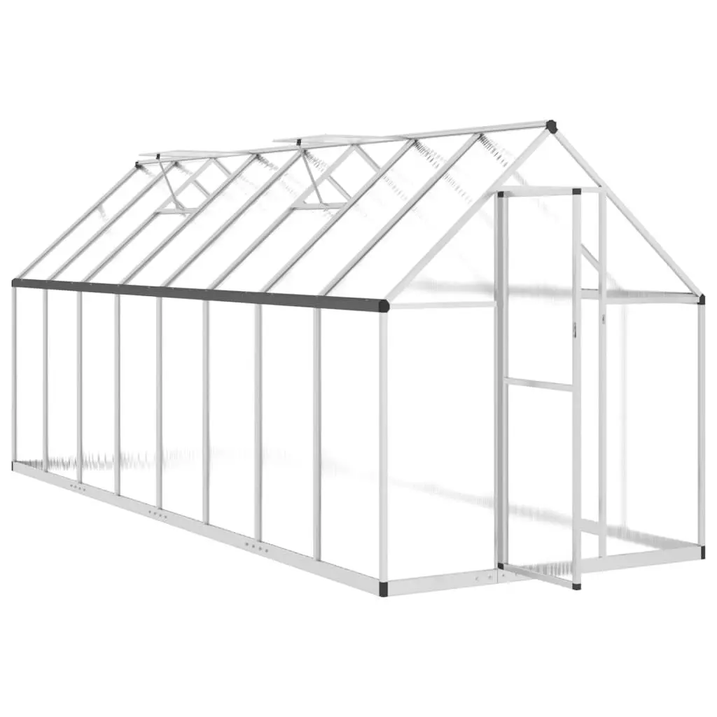 Greenhouse with Base Frame Silver 445x169x195 cm Aluminium 3266332