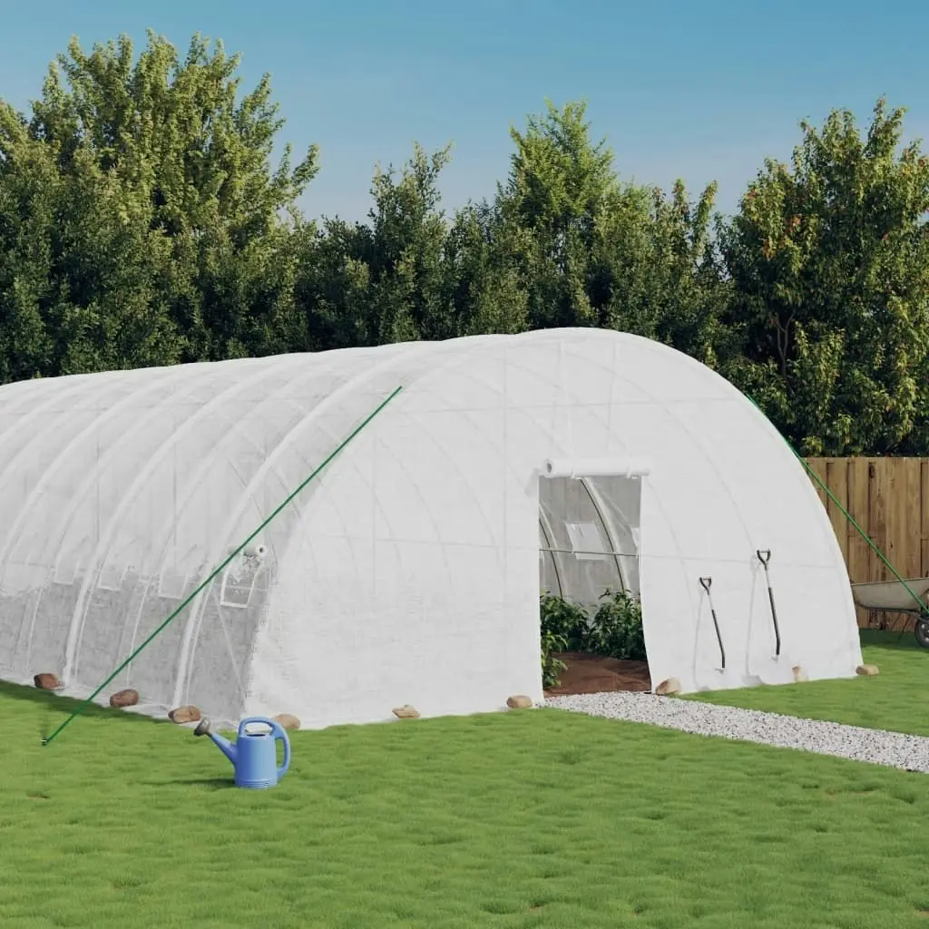 Greenhouse with Steel Frame White 132 mÂ² 22x6x2.85 m 3188125