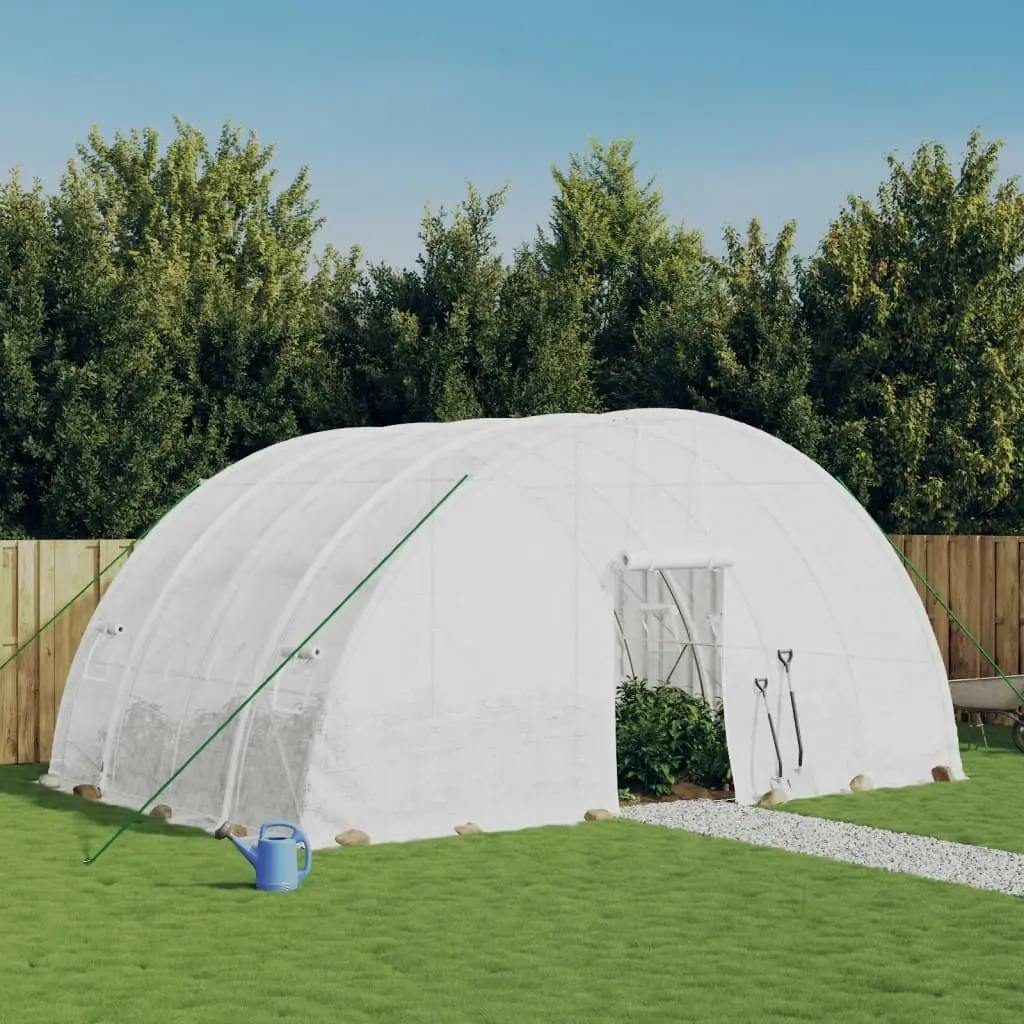 Greenhouse with Steel Frame White 24 mÂ² 6x4x2.85 m 3188116