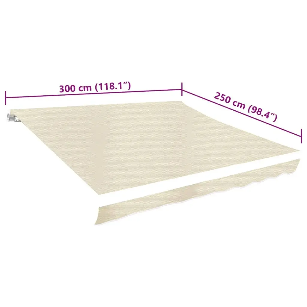 Awning Top Sunshade Canvas Cream 3x2.5m 141013