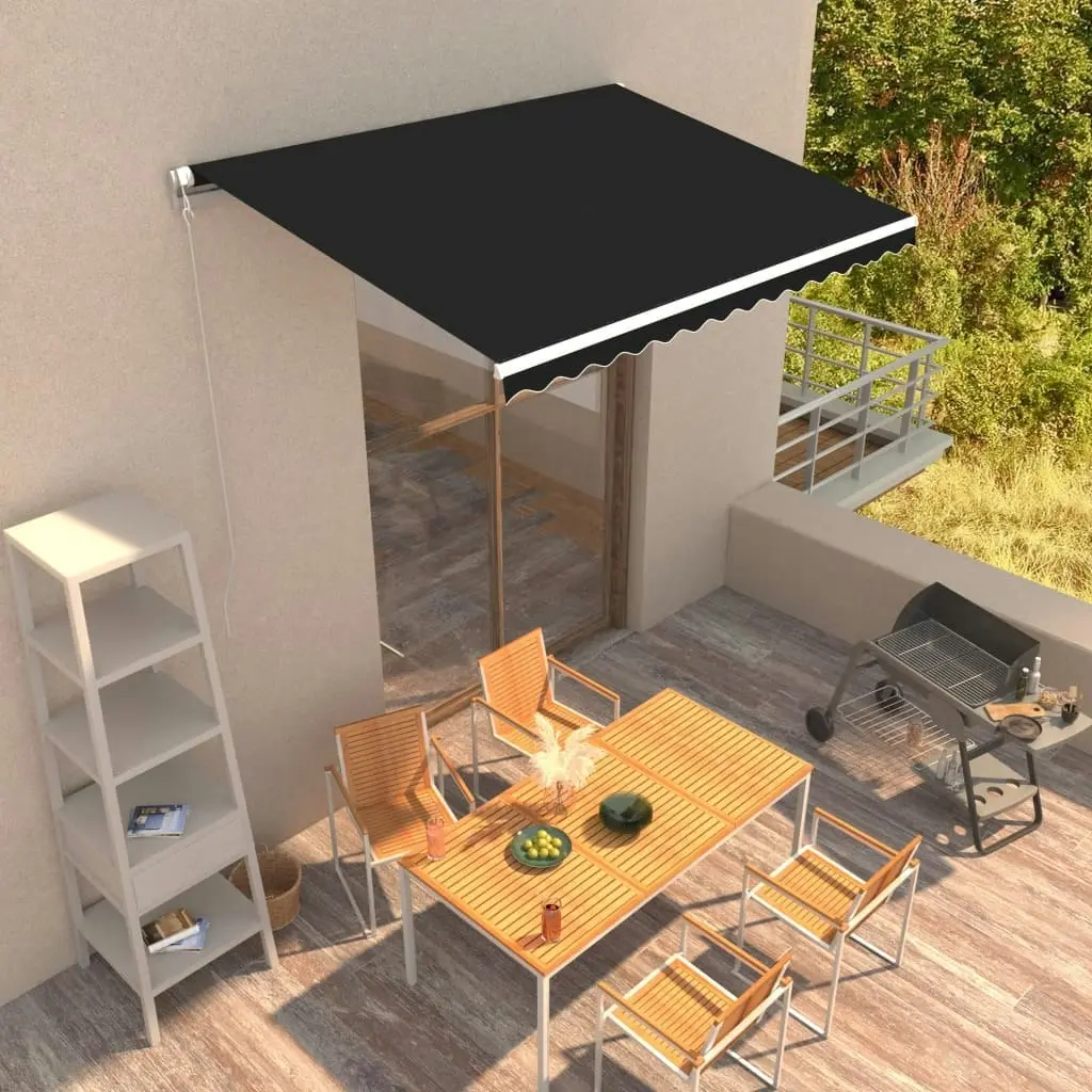 Manual Retractable Awning 350x250 cm Anthracite 3051210