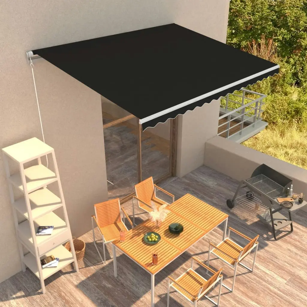 Manual Retractable Awning 400x300 cm Anthracite 3051215