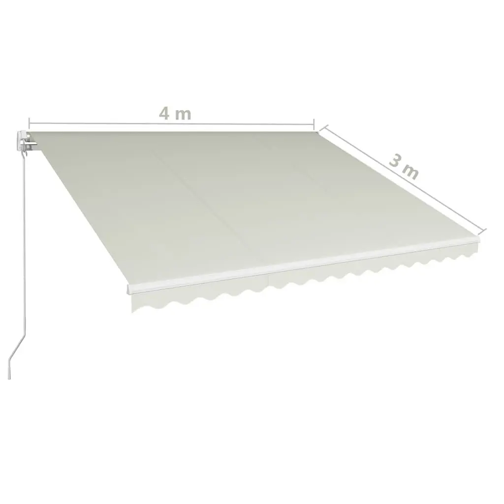 Manual Retractable Awning 400x300 cm Cream 3051213