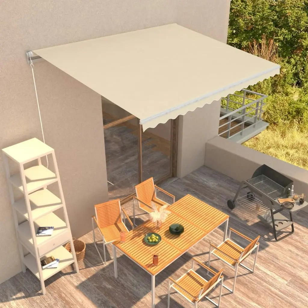 Manual Retractable Awning 400x300 cm Cream 3051213