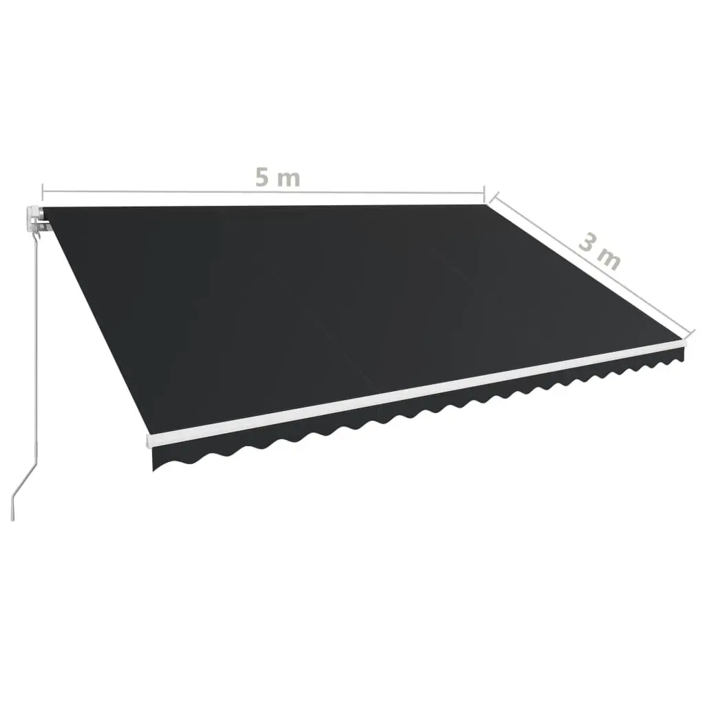 Manual Retractable Awning 500x300 cm Anthracite 3051221