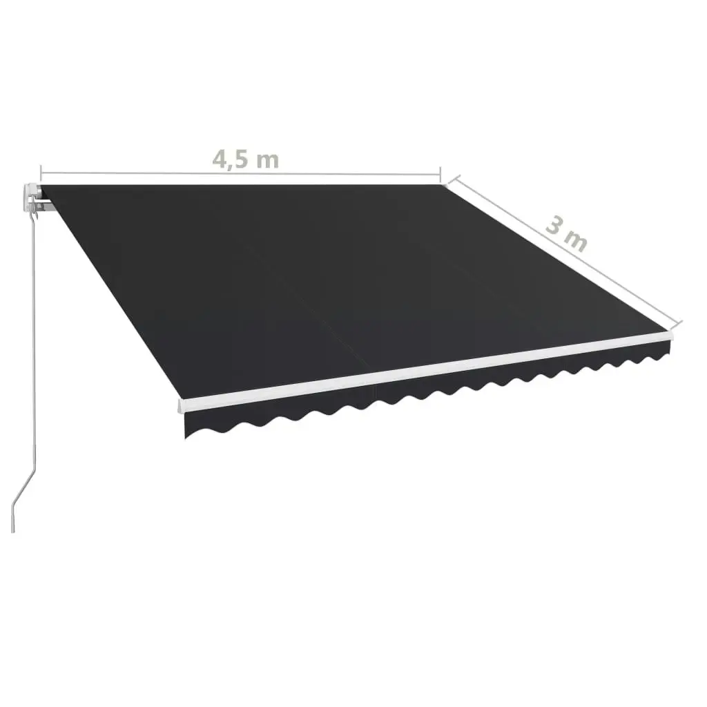 Manual Retractable Awning 450x300 cm Anthracite 3051218