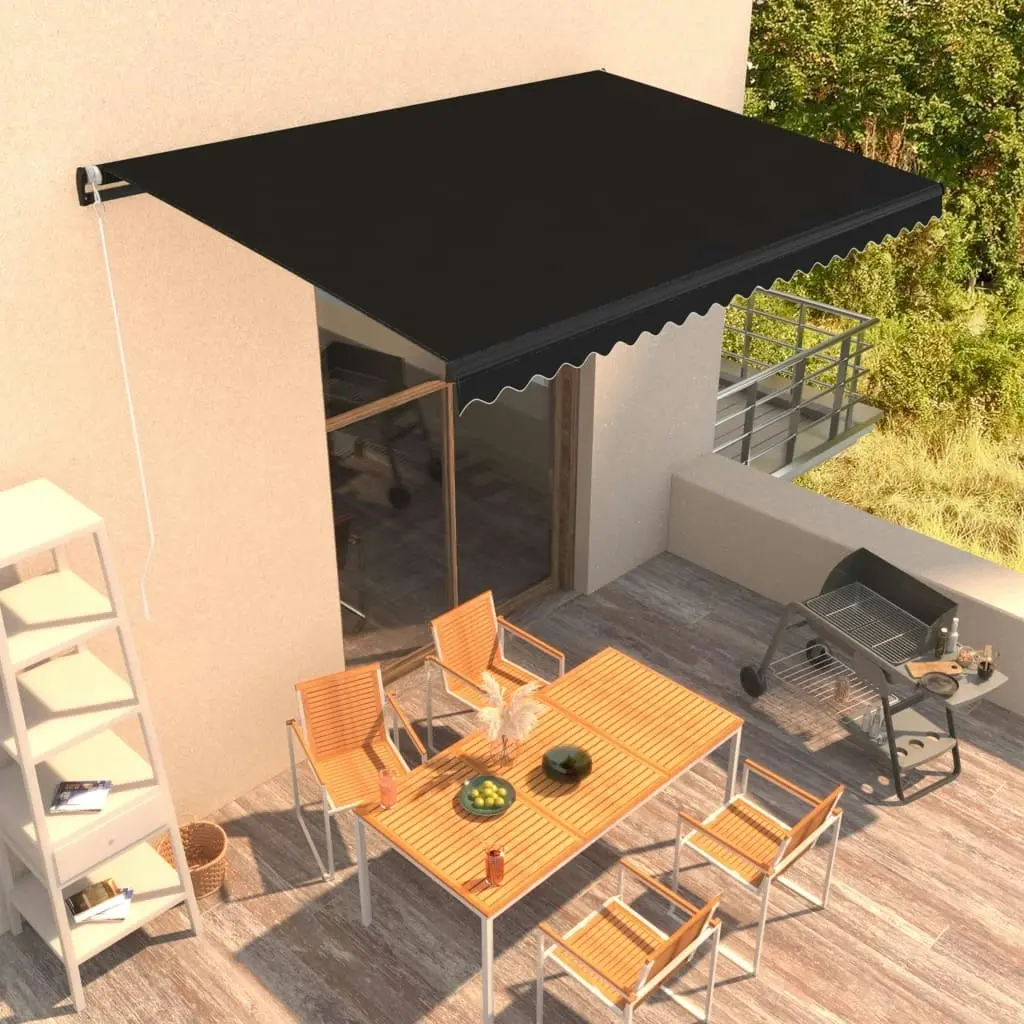 Manual Retractable Awning 450x300 cm Anthracite 3051218