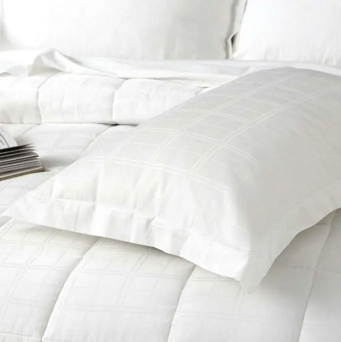 White Binary 500 TC Cotton Jacquard Comforter Set by Ddecor Home