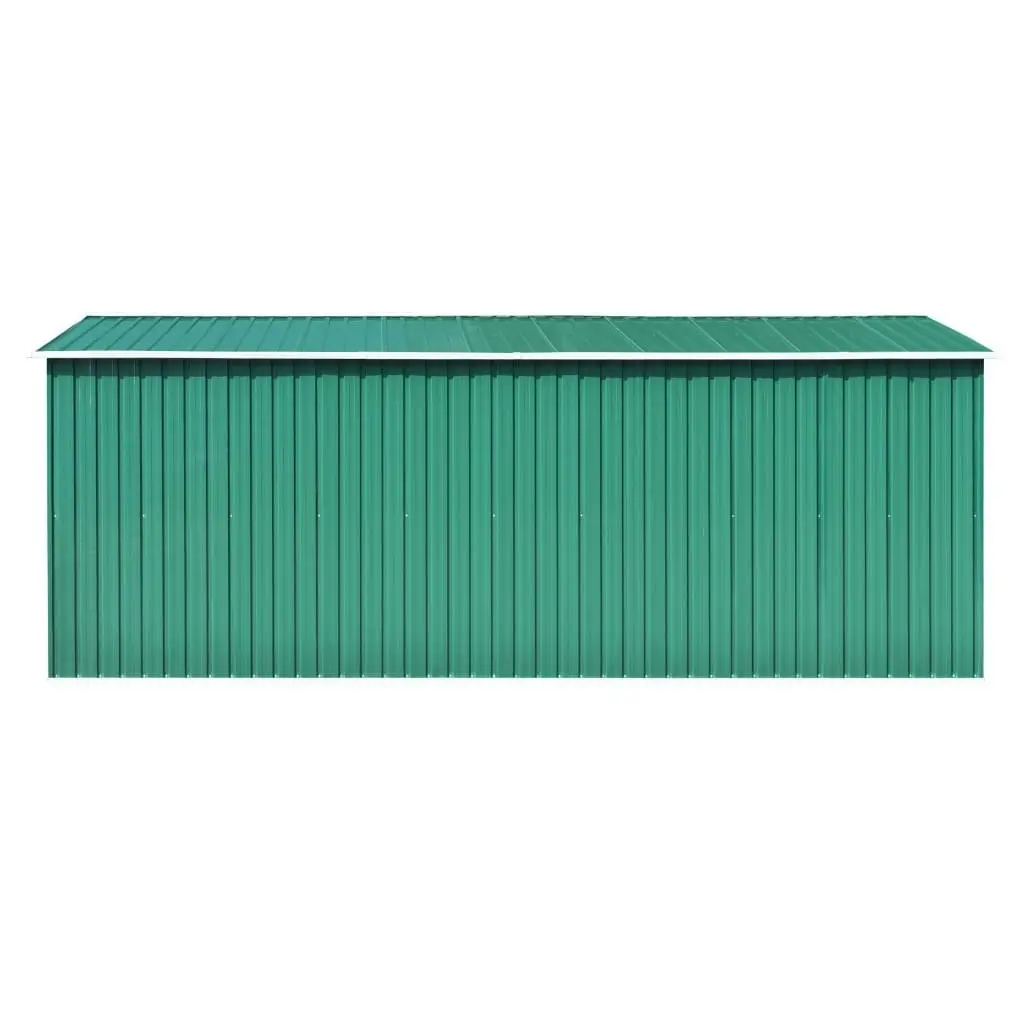 Garden Shed 257x489x181 cm Metal Green 143348