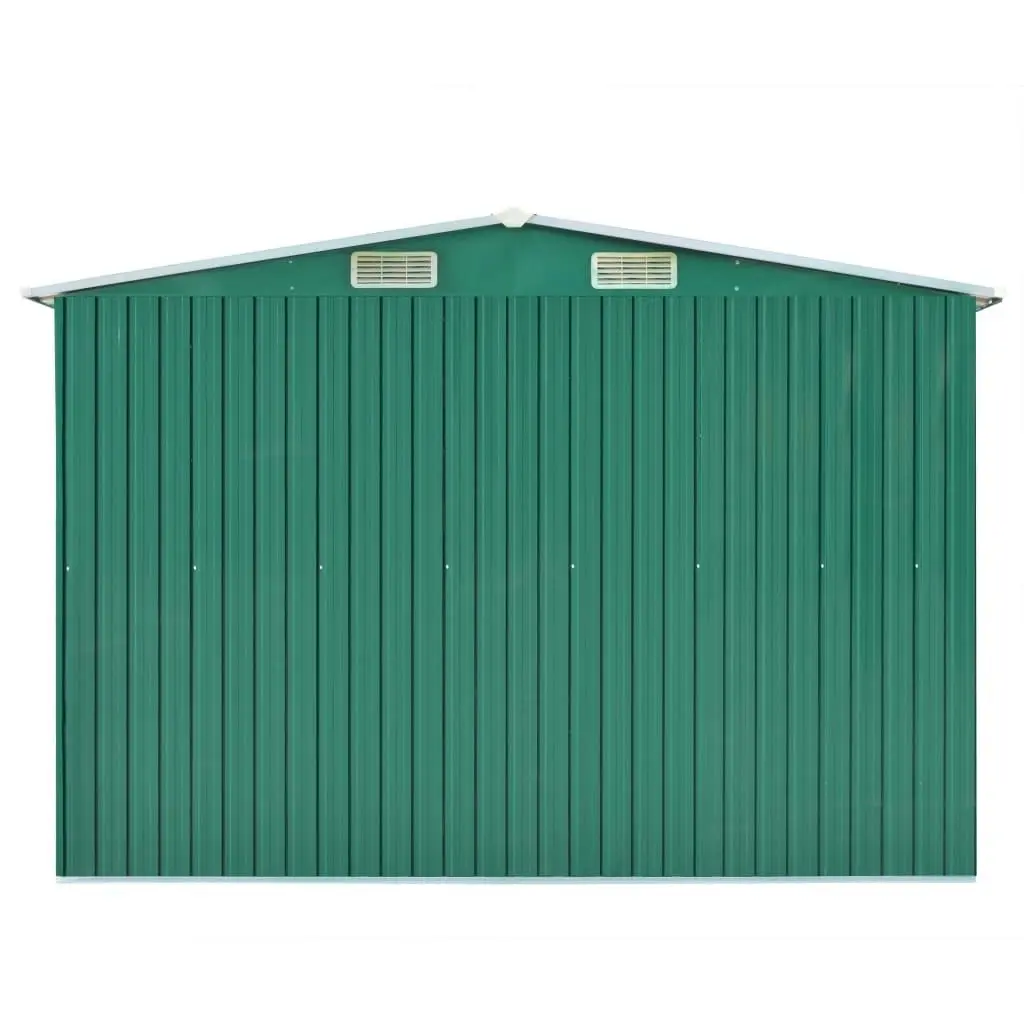 Garden Shed 257x489x181 cm Metal Green 143348