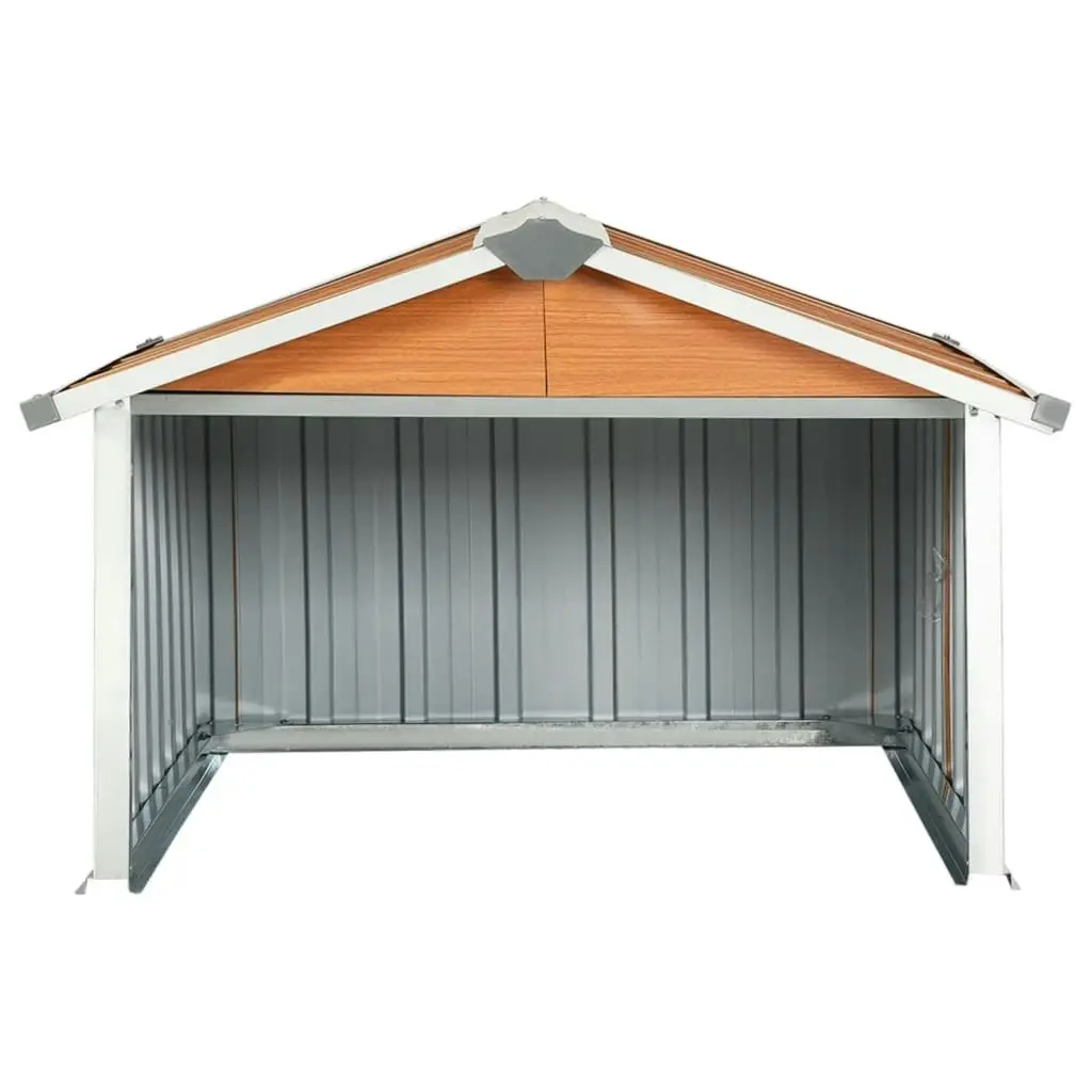 Garden Robot Lawnmower Shed 92x97x63 cm Galvanised Steel Brown 150910