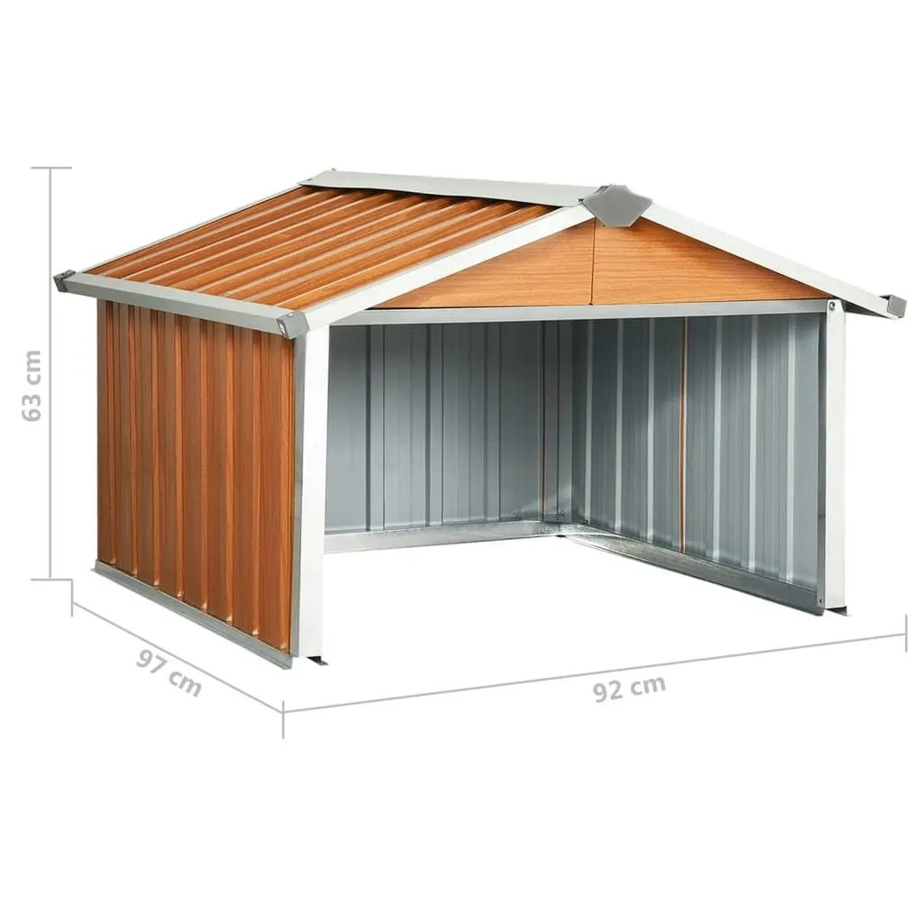 Garden Robot Lawnmower Shed 92x97x63 cm Galvanised Steel Brown 150910