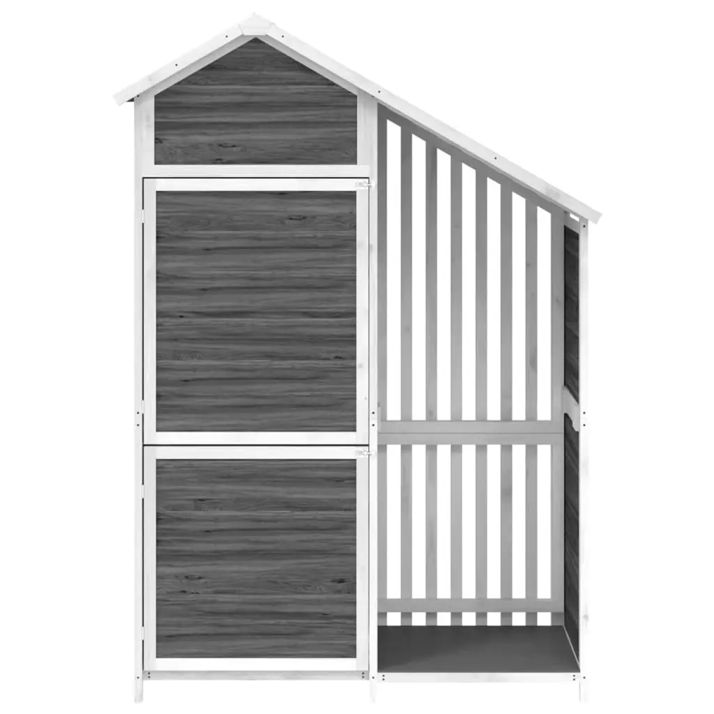 Garden Tool Shed Grey 120x53.5x170 cm Solid Wood Pine 172247