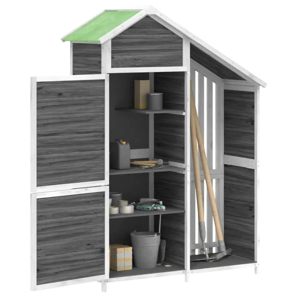 Garden Tool Shed Grey 120x53.5x170 cm Solid Wood Pine 172247