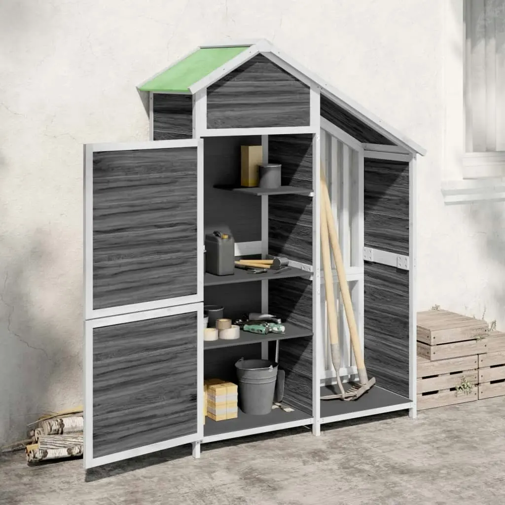 Garden Tool Shed Grey 120x53.5x170 cm Solid Wood Pine 172247