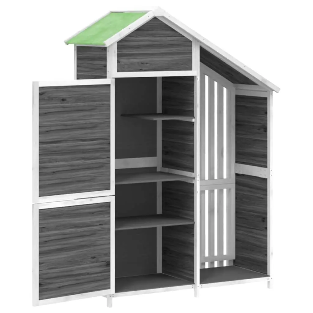 Garden Tool Shed Grey 120x53.5x170 cm Solid Wood Pine 172247