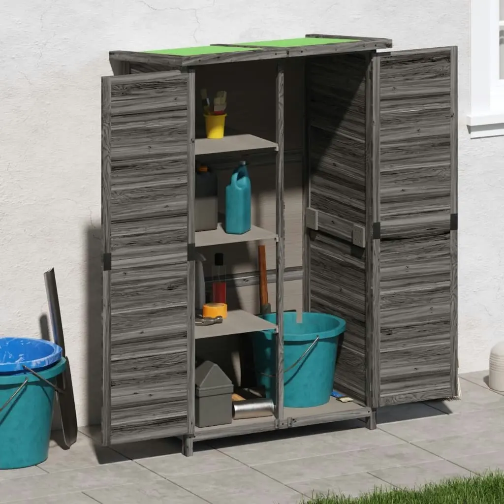 Garden Tool Shed Grey 83x57x140 cm Solid Wood Pine 172241