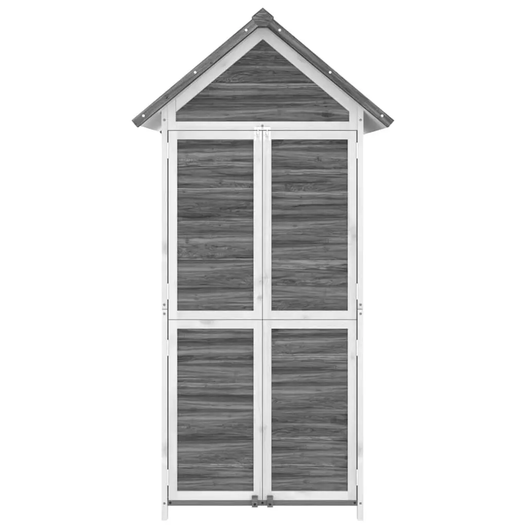 Garden Tool Shed Grey 89x52.5x175 cm Solid Wood Pine 172244