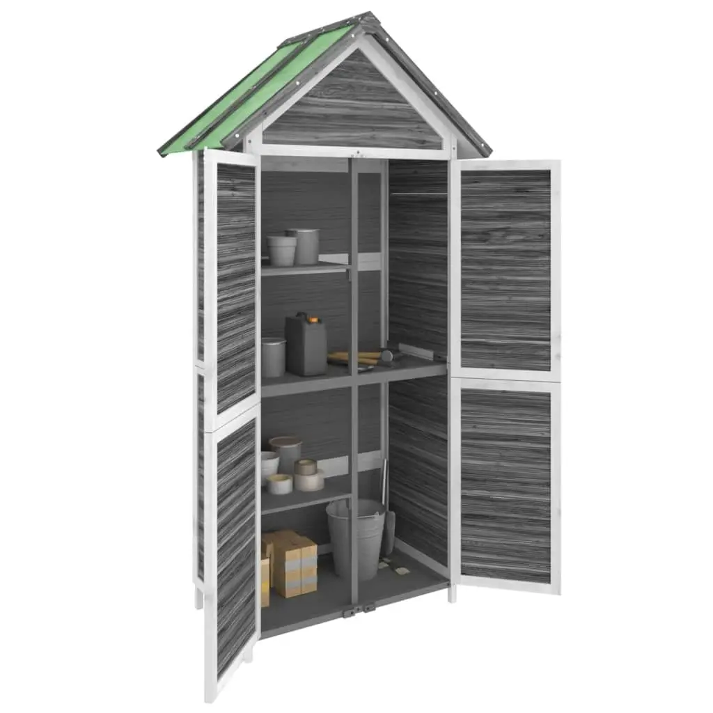 Garden Tool Shed Grey 89x52.5x175 cm Solid Wood Pine 172244