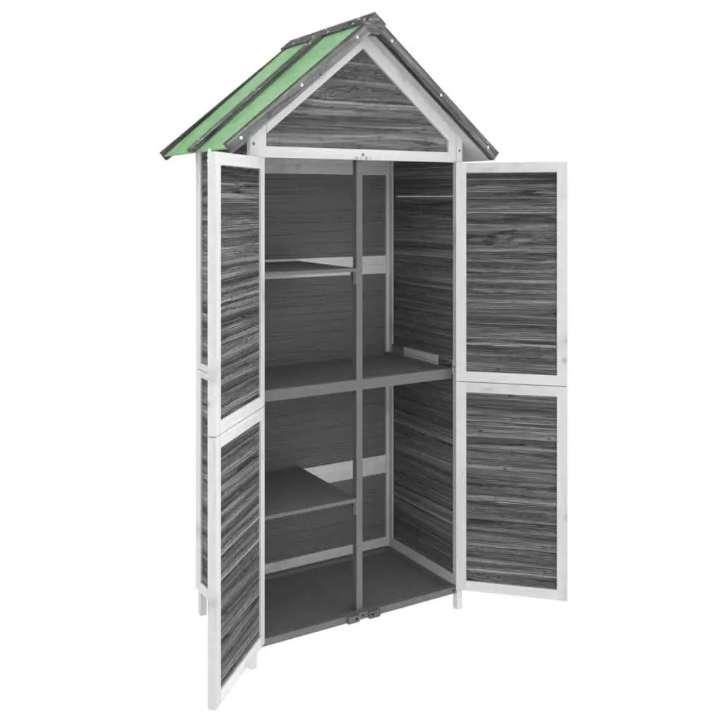 Garden Tool Shed Grey 89x52.5x175 cm Solid Wood Pine 172244