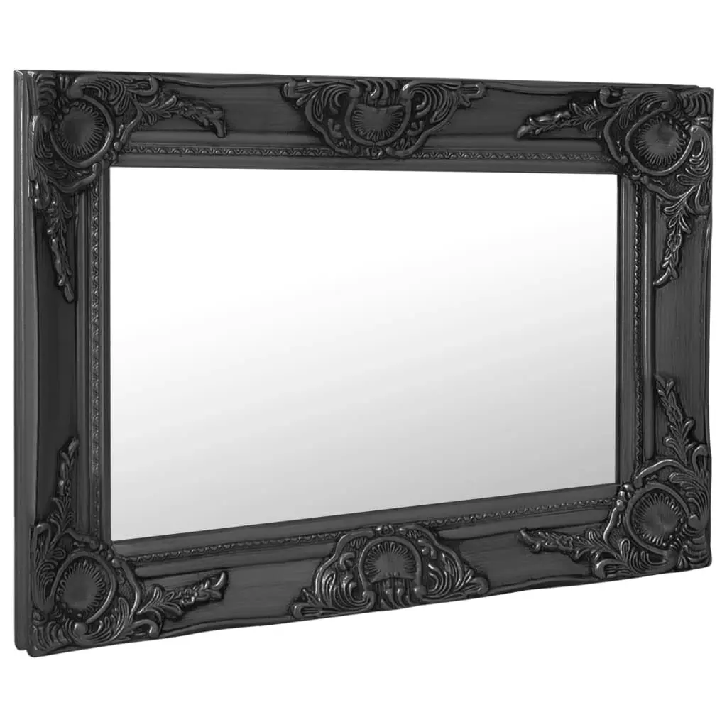 Wall Mirror Baroque Style 60x40 cm Black 320331