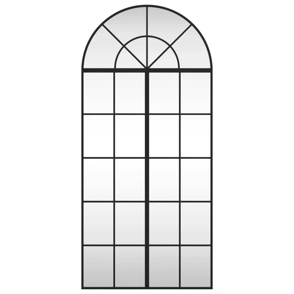 Wall Mirror Black 60x130 cm Arch Iron 3200607