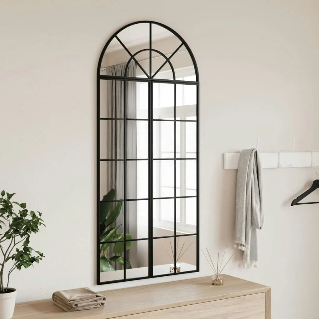 Wall Mirror Black 60x130 cm Arch Iron 3200607