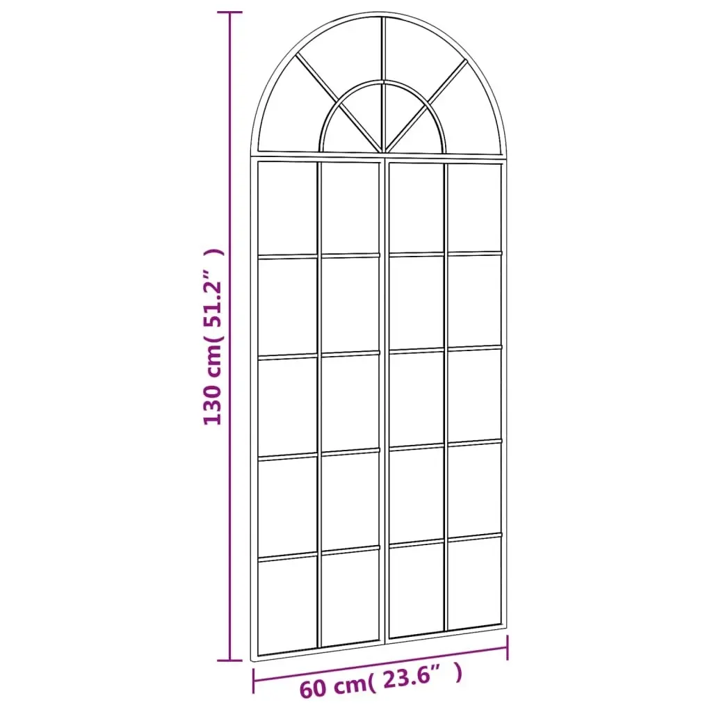 Wall Mirror Black 60x130 cm Arch Iron 3200607