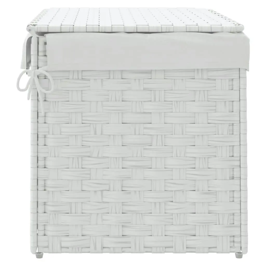 Laundry Basket with Lid White 55.5x35x34 cm Poly Rattan 372053