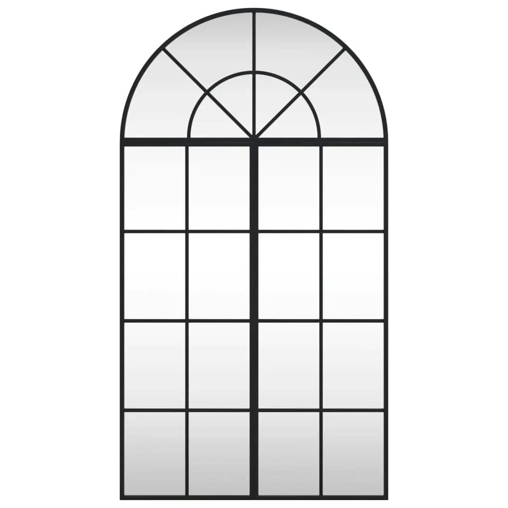 Wall Mirror Black 60x110 cm Arch Iron 3200606