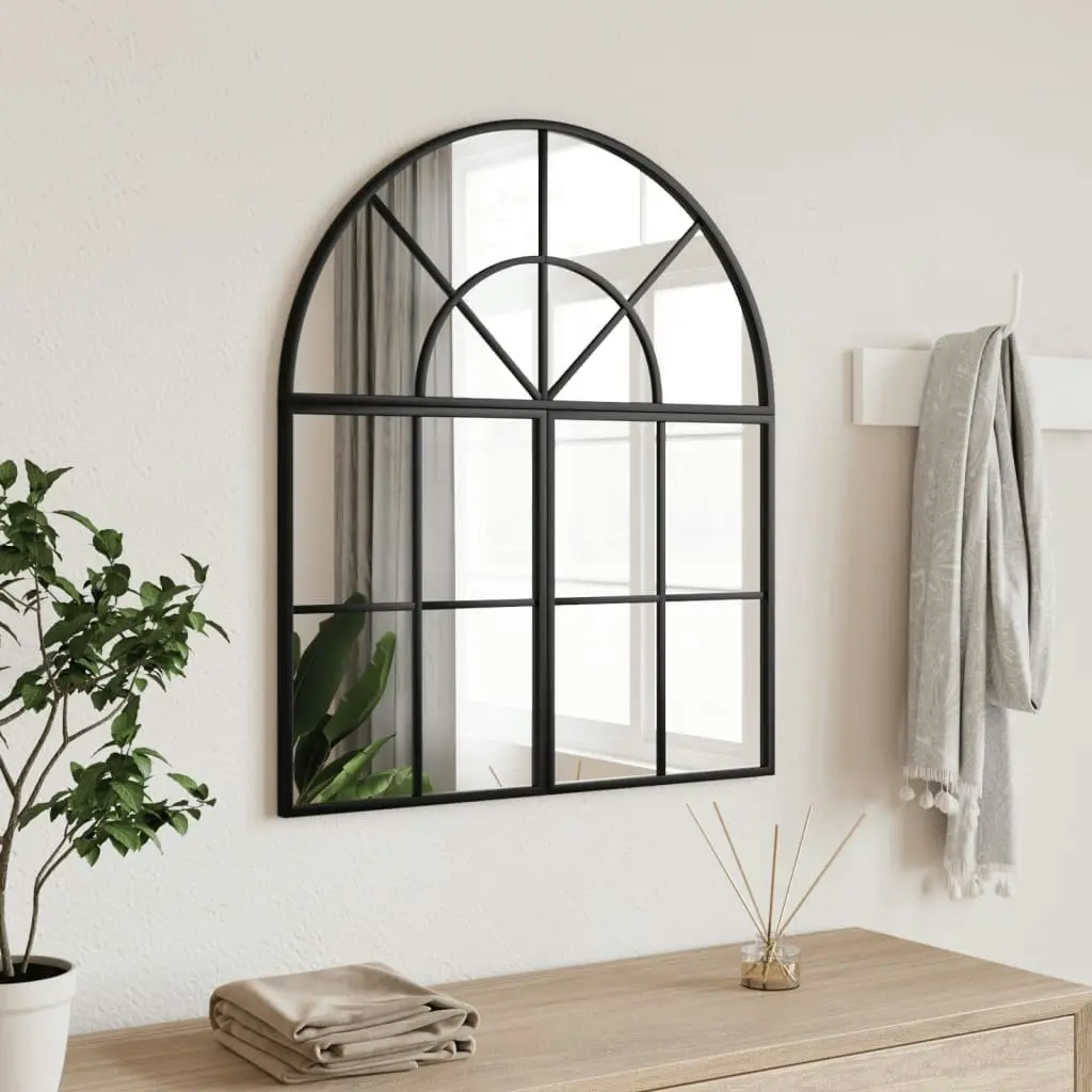 Wall Mirror Black 60x70 cm Arch Iron 3200604