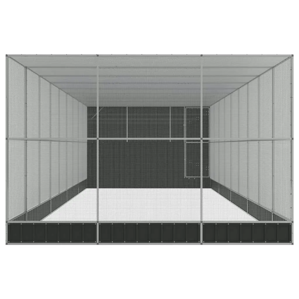 Aviary with Extension Silver 1118x303x216 cm Steel 3214266