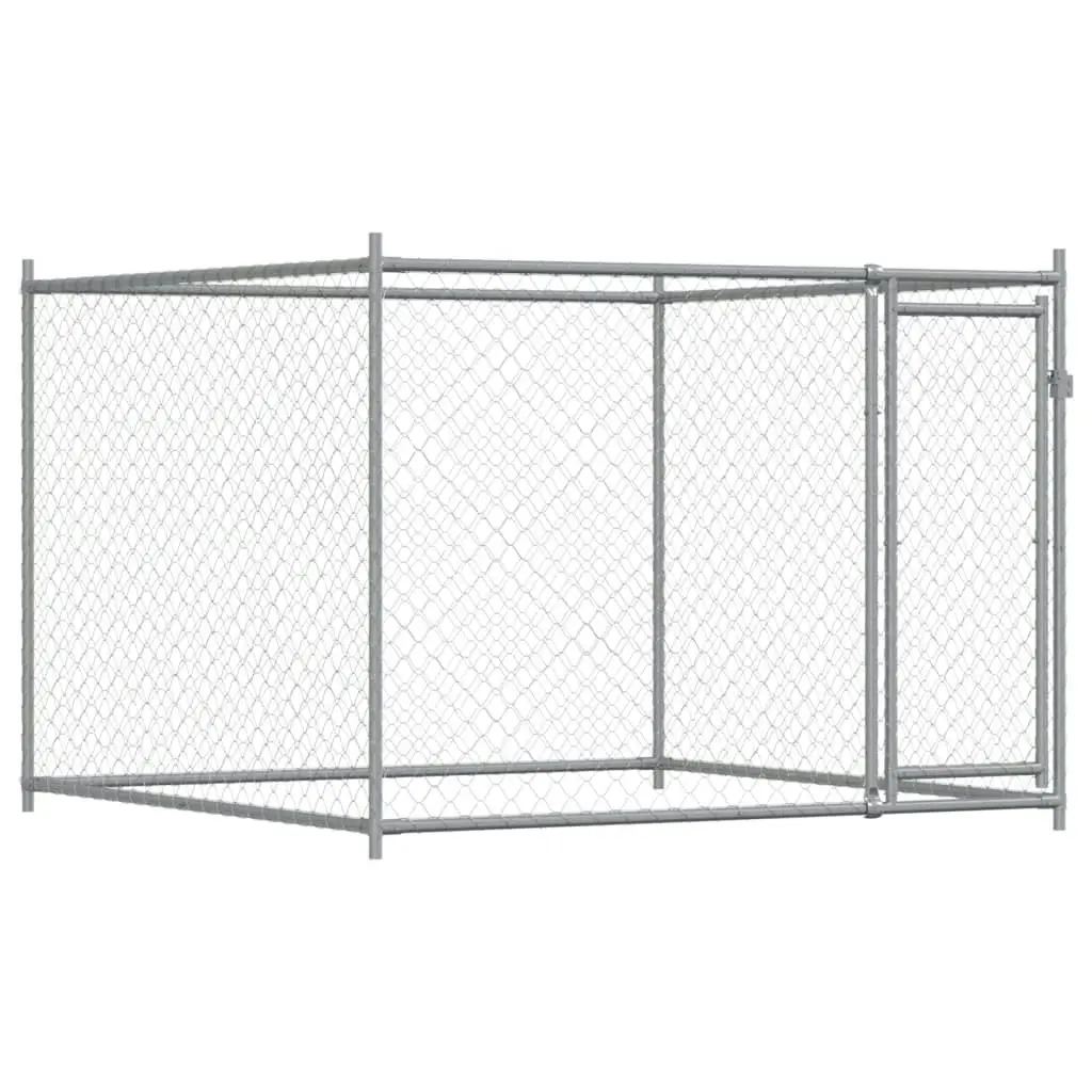 Dog Cage with Door Grey 10x2x1.5 m Galvanised Steel 3209581