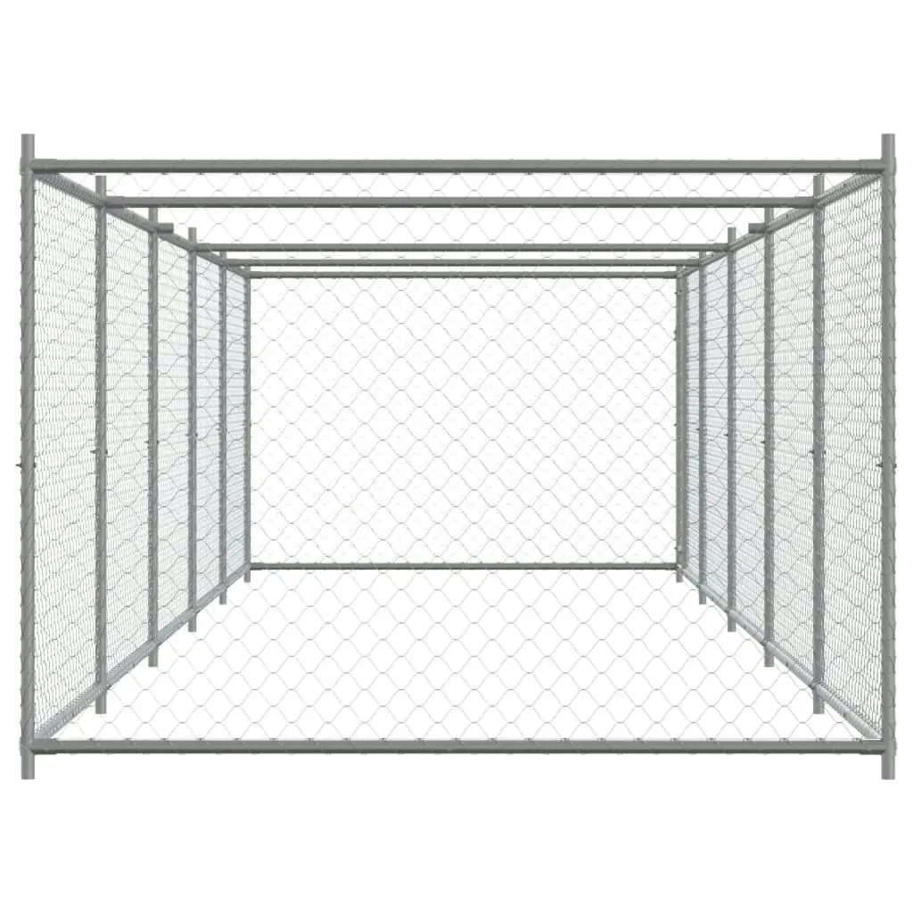 Dog Cage with Door Grey 10x2x1.5 m Galvanised Steel 3209581